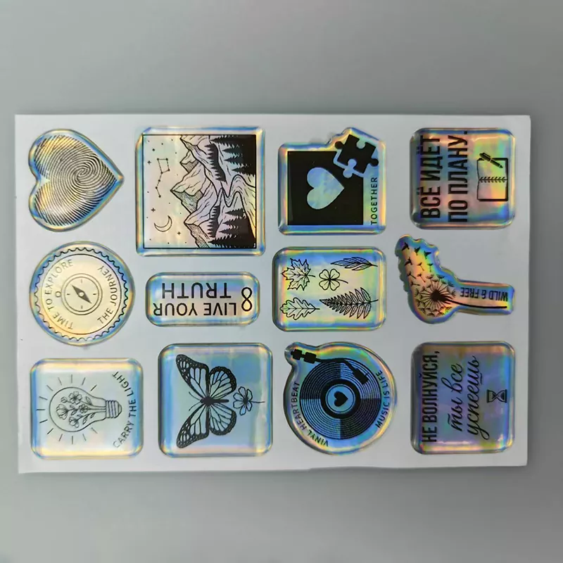 Pegatina holográfica abovedada